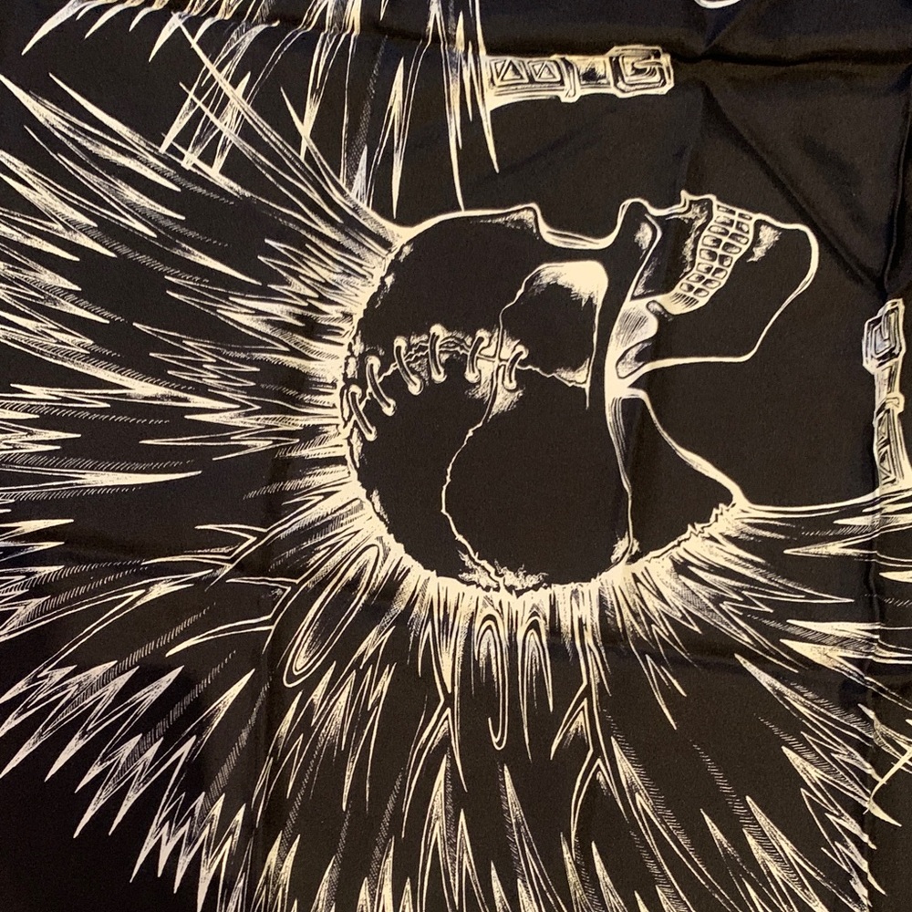 Thomas Wylde Monochrome Skull Pattern Scarf - Picture 3 of 3